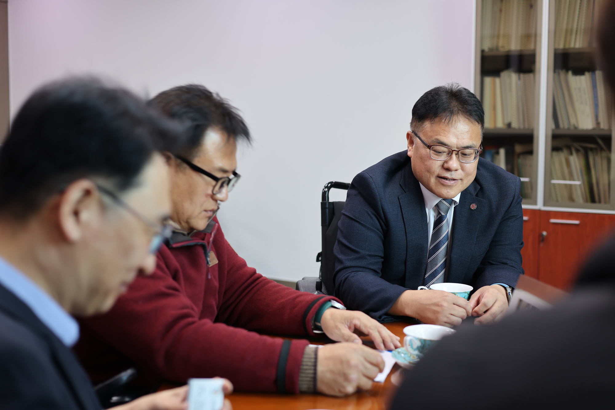 김예지 국회의원 간담회, 왼쪽부터 정의철 사무총장, 이문의 인권위원장, 장총련 이영석 상임대표@한국장애인단체총연합회