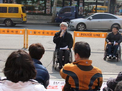 장애인보장구급여현실화 추진연대 출범 기자회견 _발언중인 한국척수장애인협회 이찬우 사무총장 @한국장애인단체총연합회