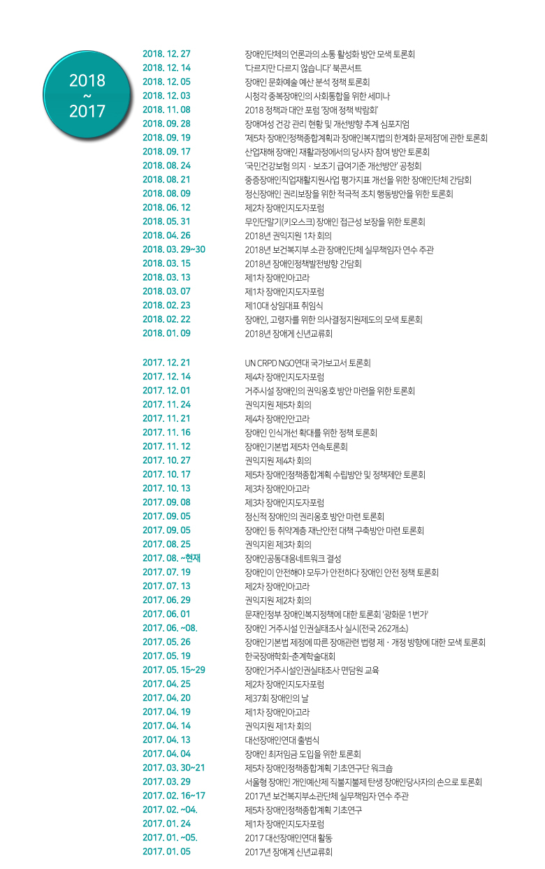 2018~2017년 연혁 아래내용참고